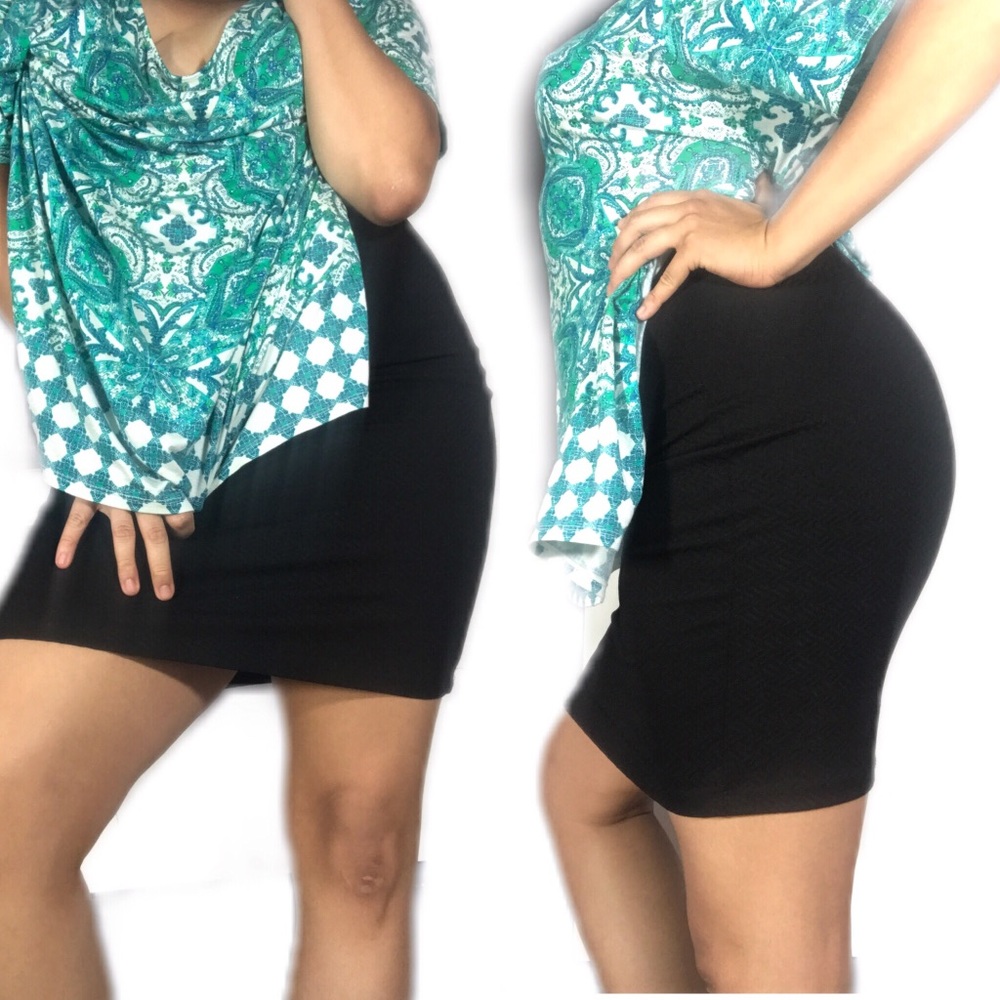 Black High Waist Short Stretch Skirt Size XL